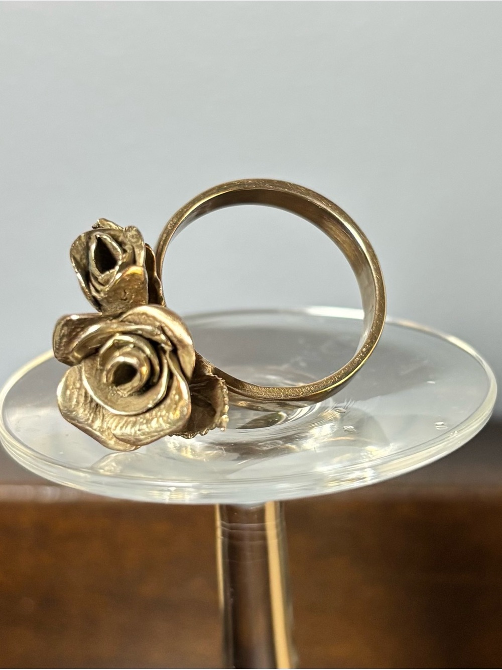 Vintage 1950’s Silver Rose Ring Size 9